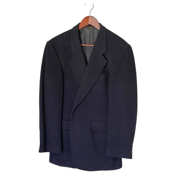 J. B. Britton Collection Navy Camel Hair Blazer Men's 42L Jacket Vintage - Picture 1 of 14